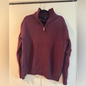 J. Crew Red Zip Up Sweater